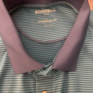 Bonobos Men's Teal and Navy Striped Polo